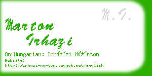 marton irhazi business card